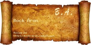 Bock Áron névjegykártya